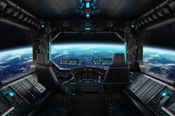 interior of a spaceship for space travel and hvac