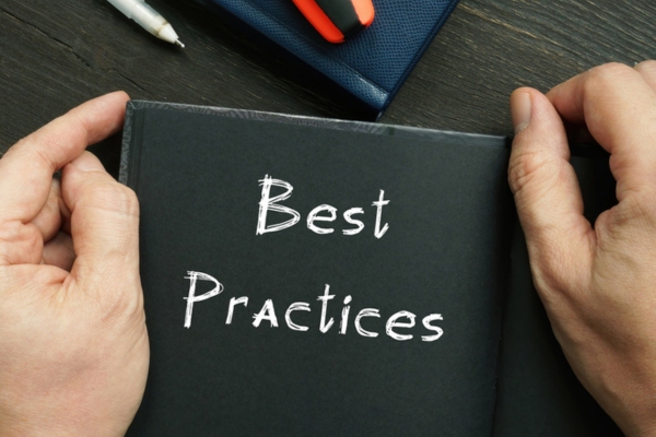 best practices written on black notebook for heating oil storage