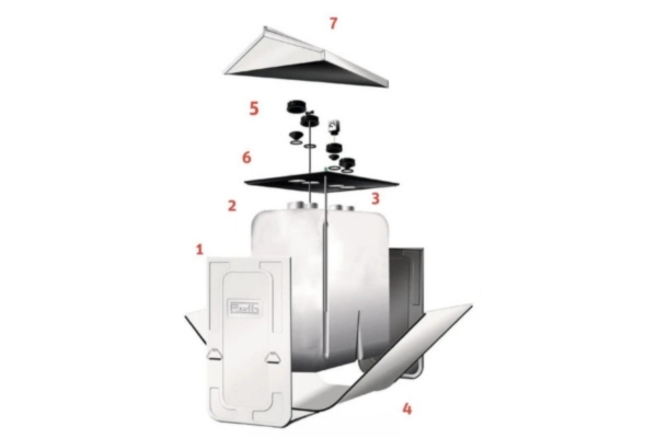 parts of a double-walled Roth heating oil tank