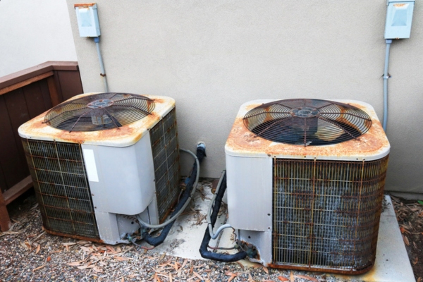 rusty HVAC systems depicting aging systems