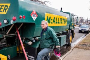 McAllister Energy heating oil delivery staff and truck