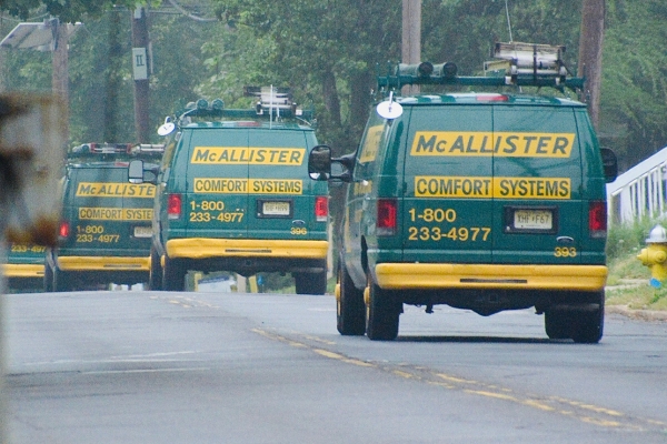 McAllister Energy HVAC service vans