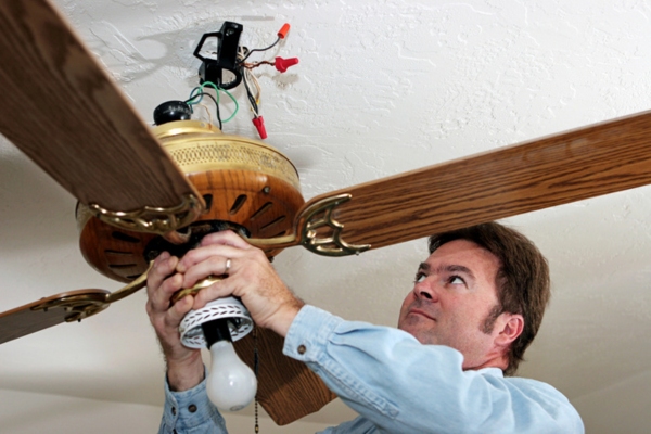 uninstalling ceiling fan for cleaning and maintenance